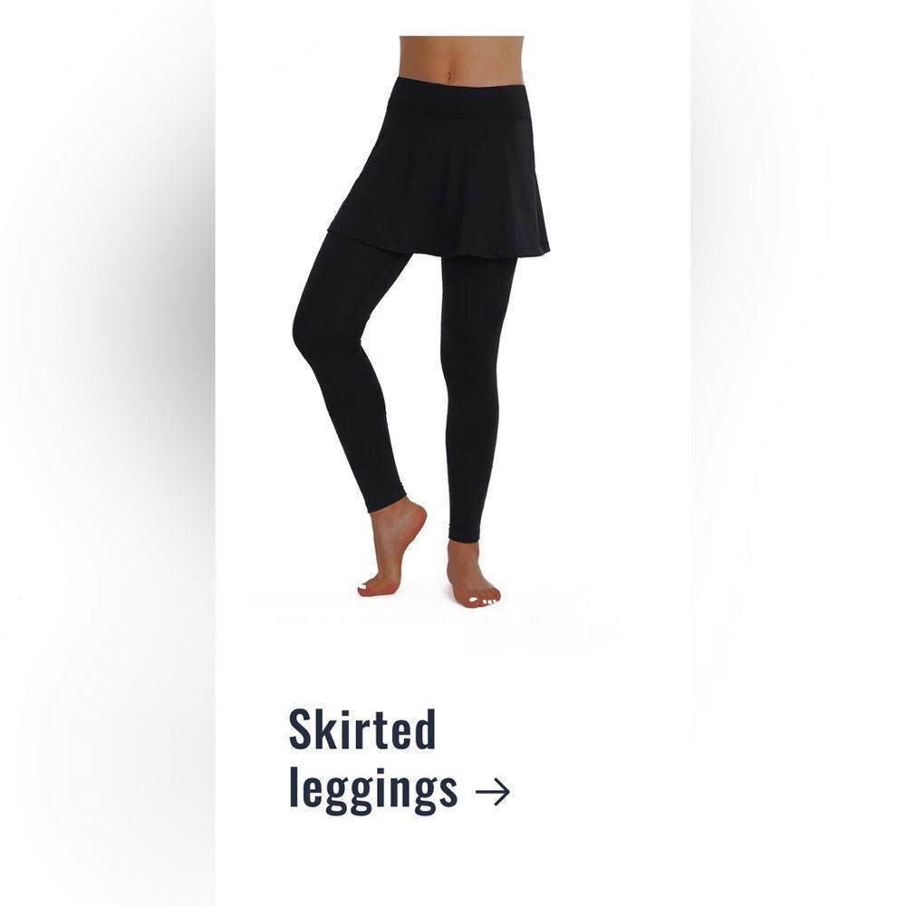 ANIVIVO Size 2XL Athletic Skirted Leggings Black.  Pocketed, drawstring waist